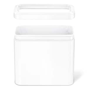 25 Liter Slim Open Trash Can, White Steel