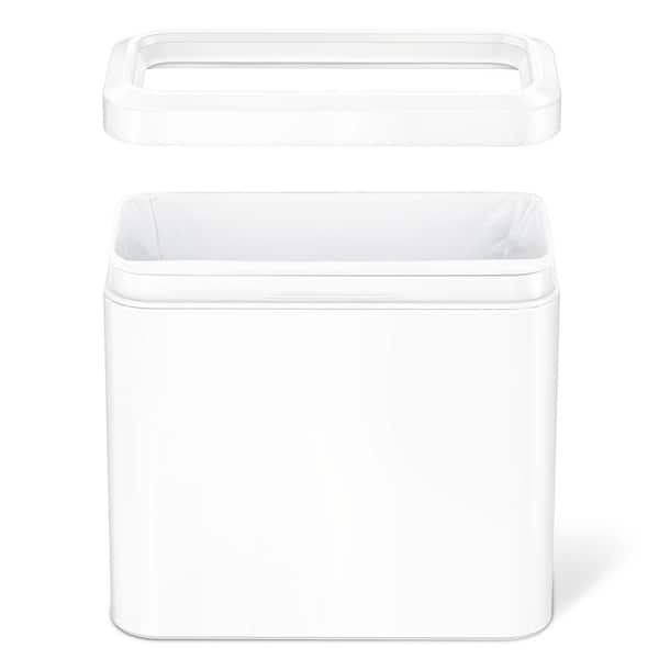 25L Slim Open Top Commercial Trash Can, White Steel