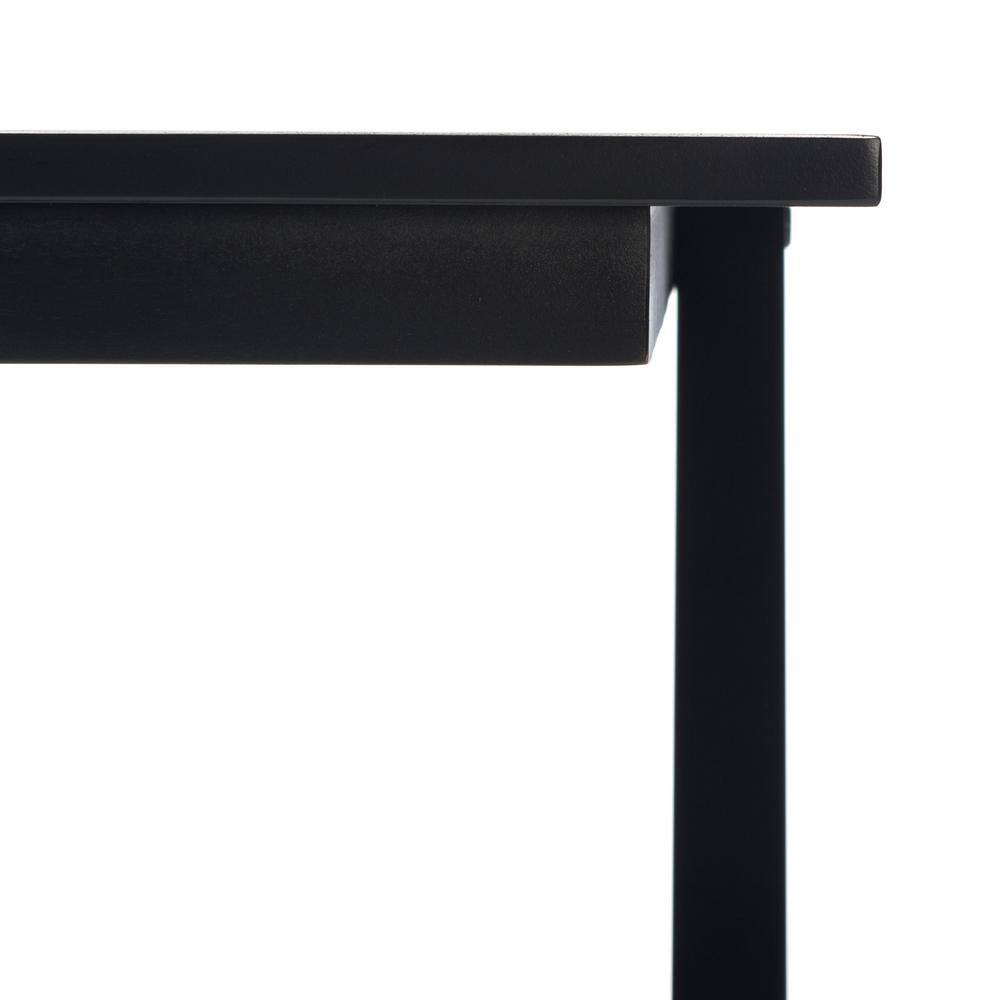 Asymmetrical Black Mahogany Writing Desk with Drawer