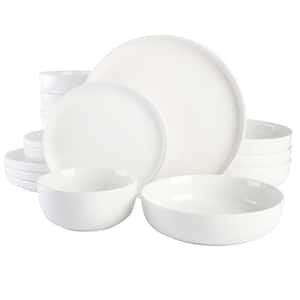 16-Piece Oslo Dinnerware Set, White, Round, Solid Color, Fine Ceramic, Service for 4