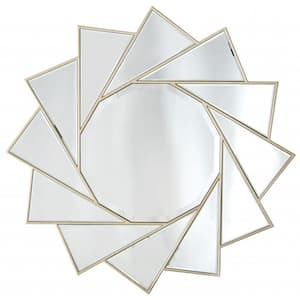 35.4 in. W x 35.4 in. H Metal Gold Decorative Mirror