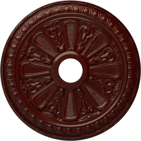 Ekena Millwork 1" x 23-1/2" x 23-1/2" Polyurethane Bristol Ceiling Medallion, Brushed Mahogany