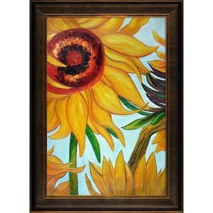 43 in. x 31 in. "Sunflowers (detail) with Veine D'Or Bronze Scoop Frame" by Vincent Van Gogh Framed Wall Art