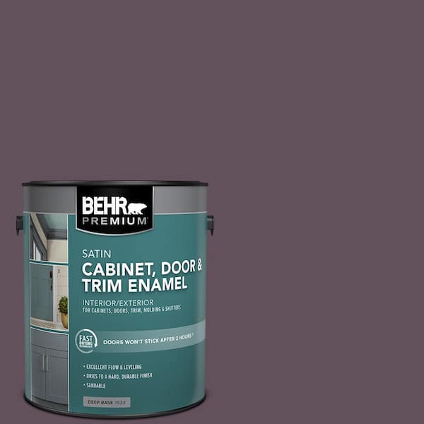 BEHR PREMIUM 1 gal. #S100-7 Medieval Wine Satin Enamel Interior/Exterior Cabinet, Door & Trim Paint