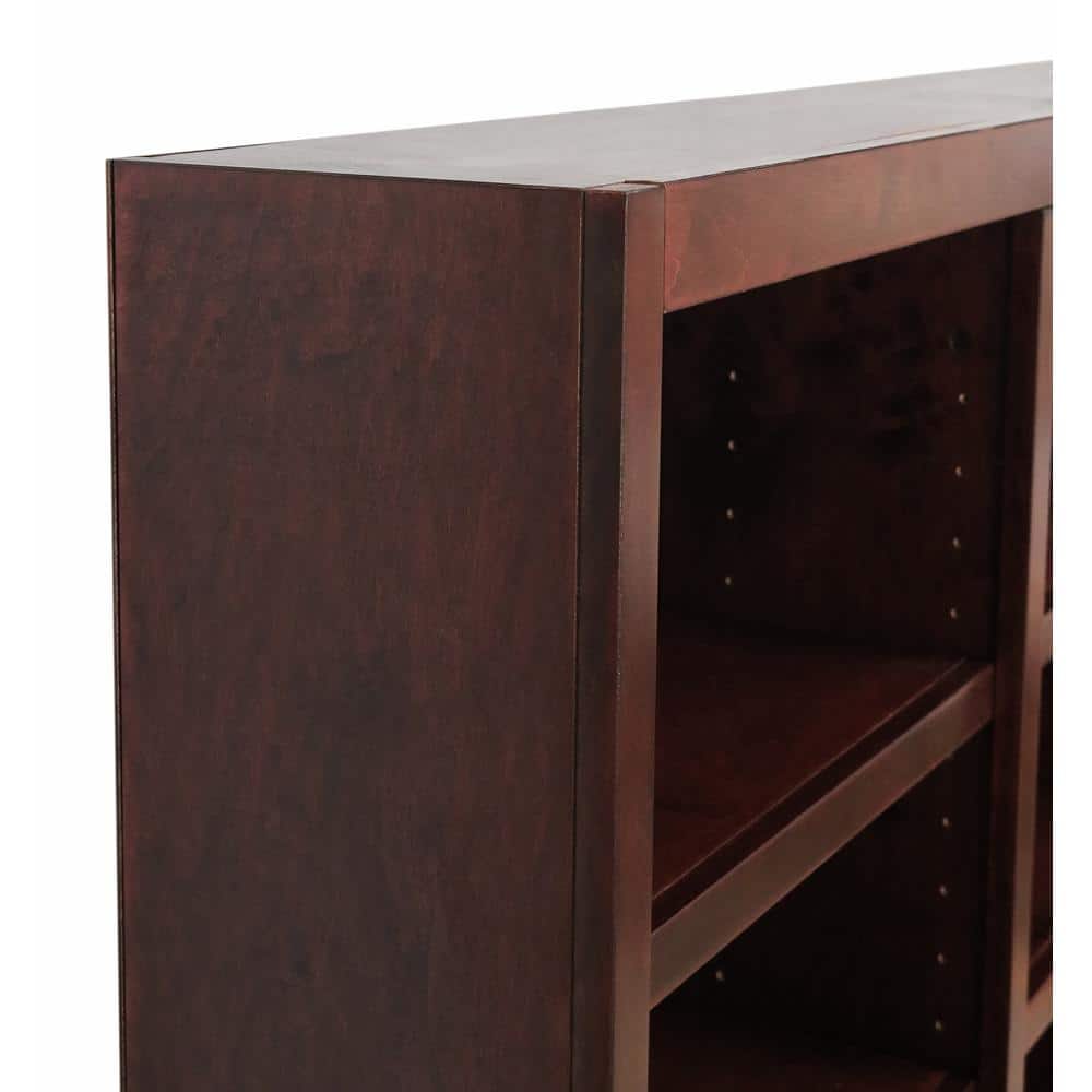 Cherry 84" Tall Triple Wide Wood Bookcase with Adjustable Shelves