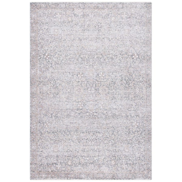 Webster 3 ft. x 4 ft. Gray/Beige Distressed Ornate Floral Area Rug