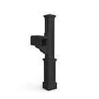 Rockport Single Decorative Polyethylene Mailbox Post, Black