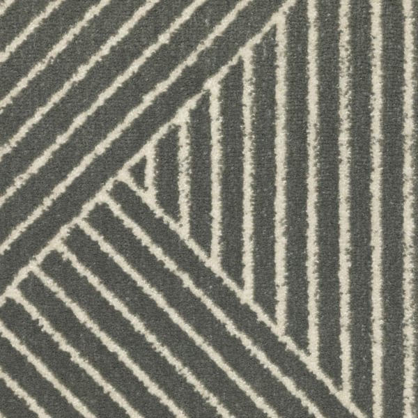 10 ft. x 13 ft. Gray, Ivory Geometric Washable Area Rug