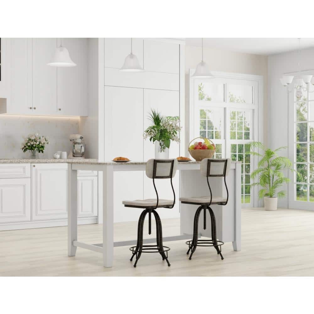Natural Driftwood and Aged Iron Adjustable Swivel Barstool