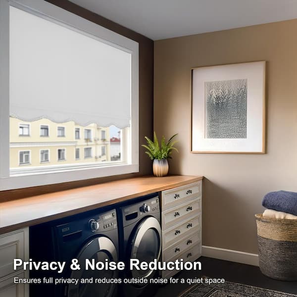 Chicology Fringe White Solid Cordless Blackout Privacy Vinyl