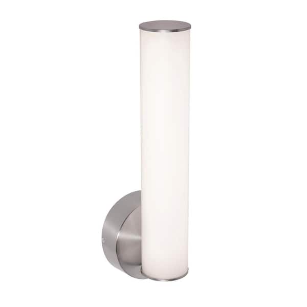 Leia 1 1-Light Satin Nickel Dimmable Wall Sconce with White Acrylic Shade