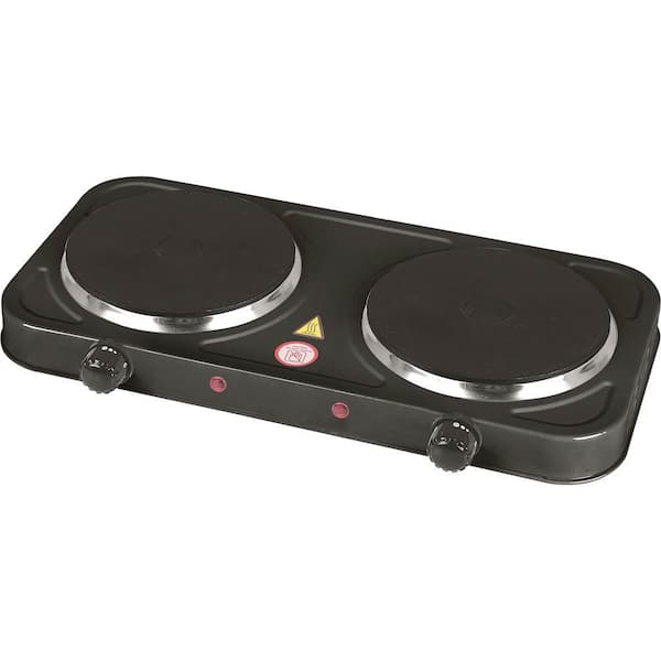 Emerald 2-Burner 5.5 in. Black Electric Hot Plate