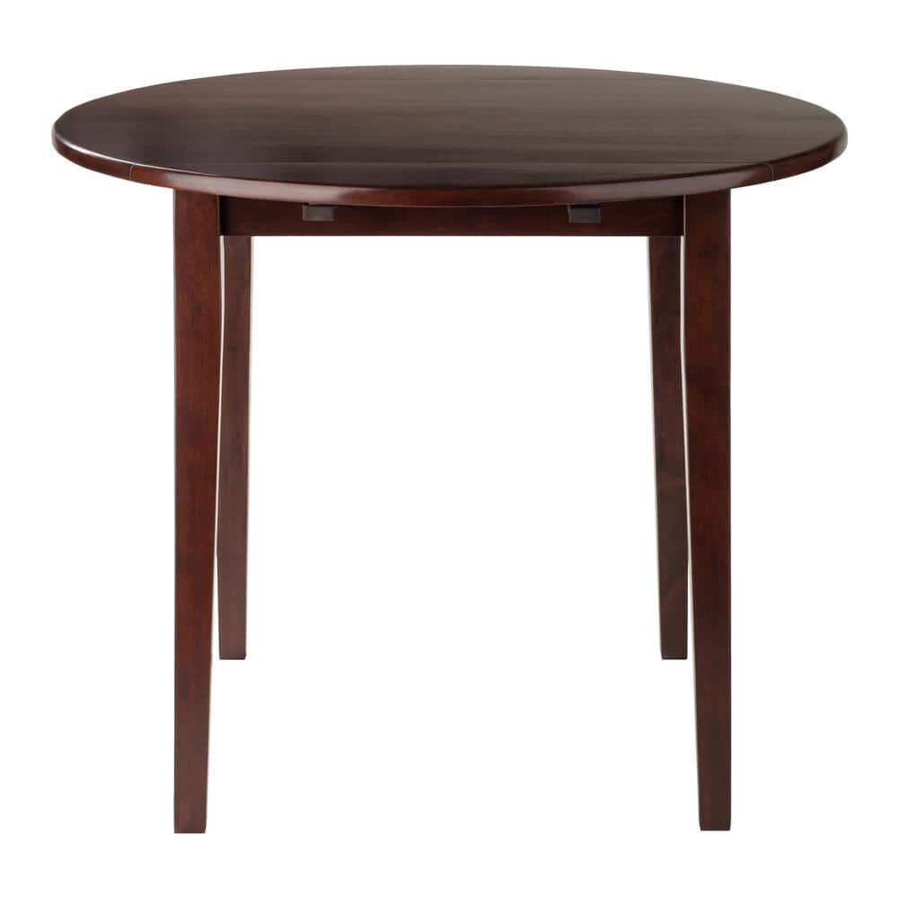 Transitional 36" Extendable Round Dining Table in Walnut