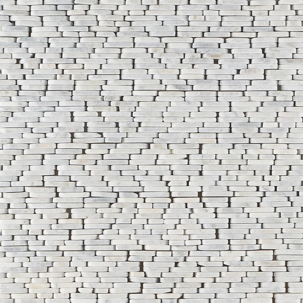 Landscape White Slate Rectangular Mosaic Tile