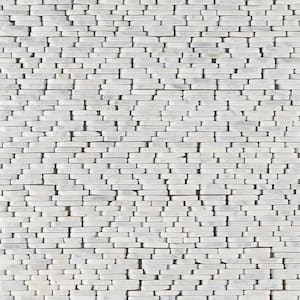 Countryside Stacked Sliced Carrara 4 in. x 10.75 in. Natural Marble Floor and Wall Mosaic Tile (0.29 sq. ft./Each)