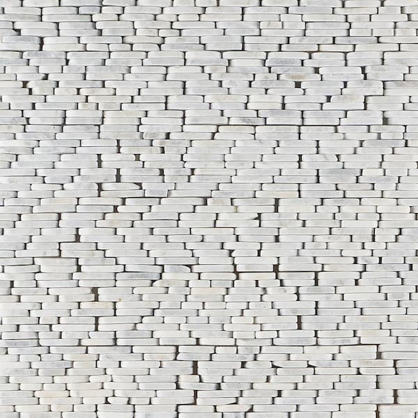 Ivy Hill Tile Countryside Stacked Sliced Carrara 4 in. x 10.75 in. Natural Marble Floor and Wall Mosaic Tile (0.29 sq. ft./Each)