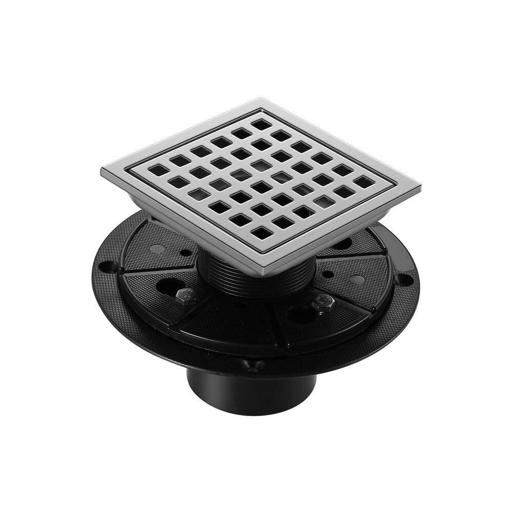 1-Piece 4 in. Square Stainless Steel Shower Floor Drain with Flange, Removeable Grid Panel, in Chrome price history on PriceWatchPro