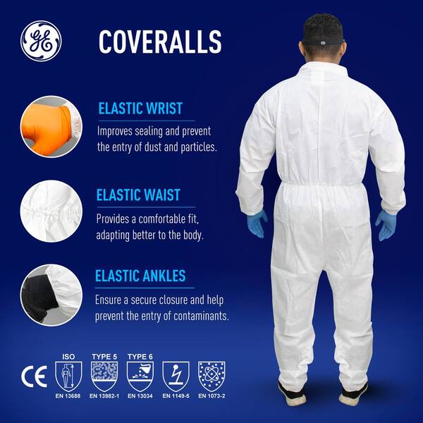 GE SMS PROTECTIVE Coveralls W/ COLLAR S GW900S - The Home Depot