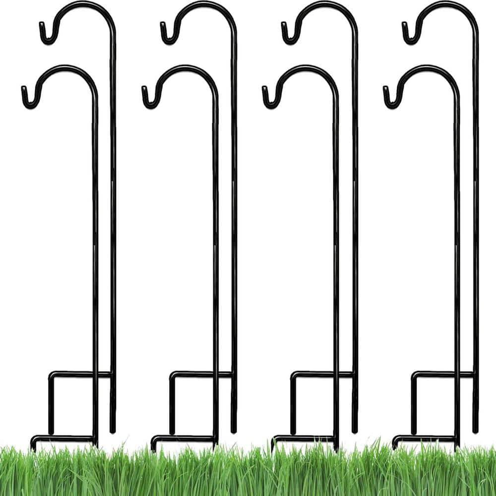 Ashman 35-inch Black Metal Shepherd Hooks Set of 8