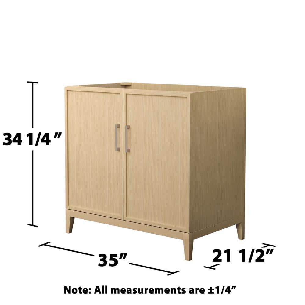 Elan 35'' Tan and Brushed Nickel Freestanding Single Bathroom Vanity