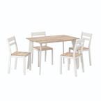 Miley 5-Piece Natural and White Dining Table Set