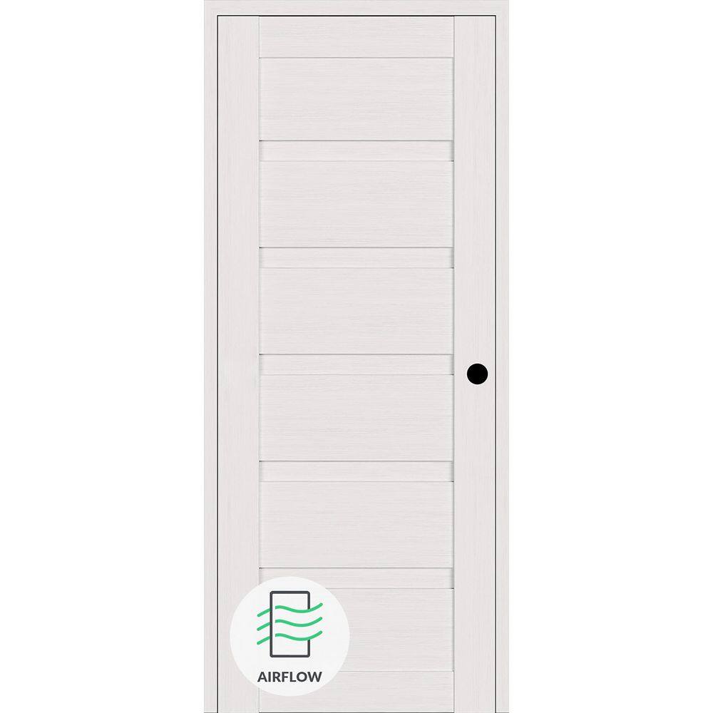 Louver N DIY-Friendly 18 in. х 84 in. Left-Hand Bianco Noble Solid Composite Core Wood Single Prehung Interior Door price history on PriceWatchPro