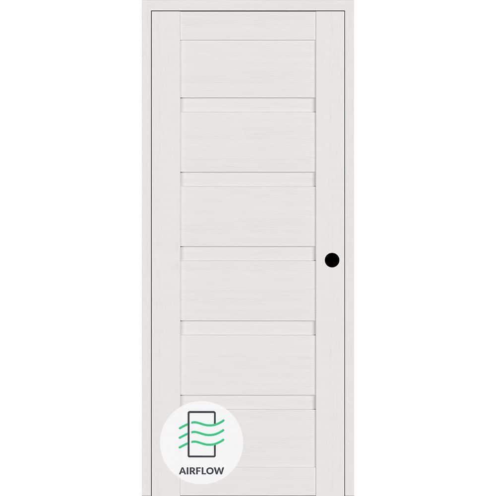 Louver N DIY-Friendly 32 in. х 84 in. Left-Hand Bianco Noble Solid Composite Core Wood Single Prehung Interior Door price history on PriceWatchPro
