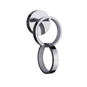 Context Contemporary 2-Light Chrome Finish Dimmable LED Ring Shaped Wall Sconce with PVC Shade