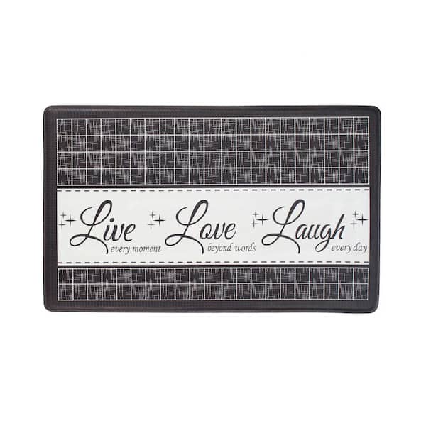 Live, Love, Laugh Charcoal 18 in. x 30 in. Anti-Fatigue Mat