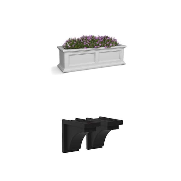 Fairfield 36 in. x 11 in. Window Box with Nantucket Black Corbel