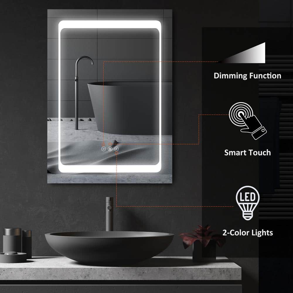 Sleek Stainless Steel LED Lighted Wall-Mounted Medicine Cabinet