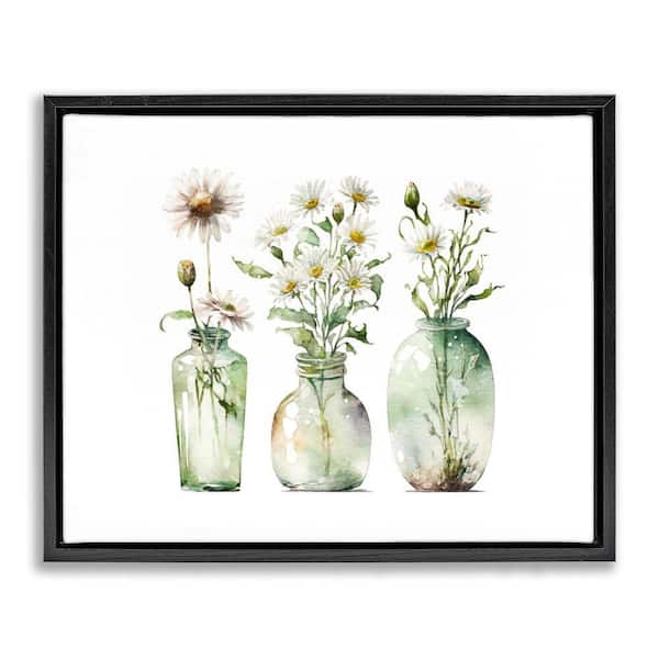 Stupell Industries Delicate Glass Vases by Svetlana Aleynikova Black Floater Frame Nature Graphic Art Print 25 in. x 31 in.