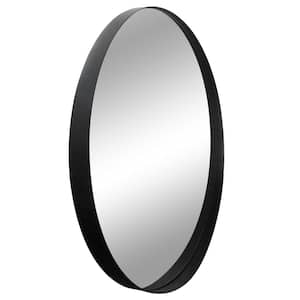 Violette 24 in. W x 24 in. H Round Wall Mirror with Black Tapered Iron Frame