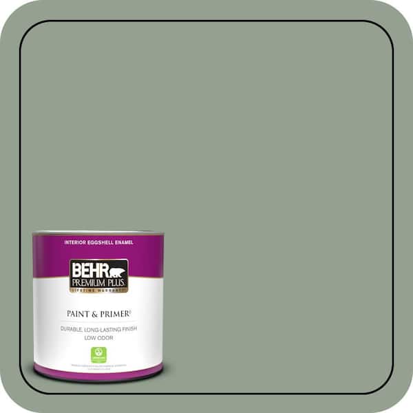 BEHR PREMIUM PLUS 1 qt. #N400-4 Forest Path Eggshell Enamel Low Odor Interior Paint & Primer