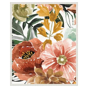 Mixed Floral Chic II by Dina June 1-Piece Floater Frame Giclee Home Canvas Art Print 28 in. x 23 in.
