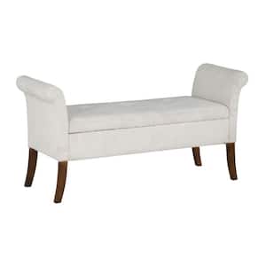 Alahambra Brown and Cream Bench with Storage 51.5 in.