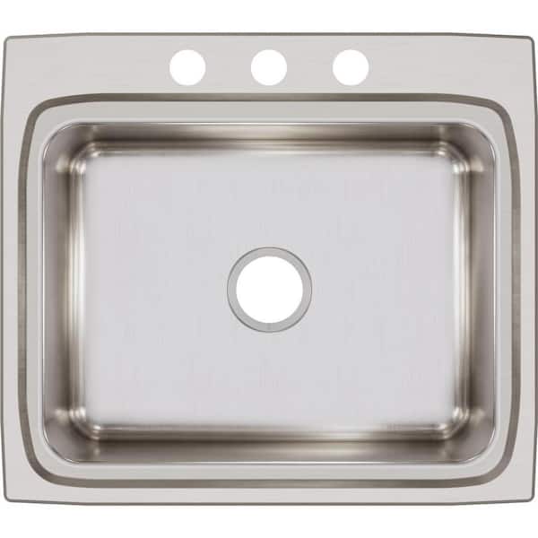 Lustertone 25 in. Drop-in Single Bowl 18 Gauge Stainless Steel Sink Only