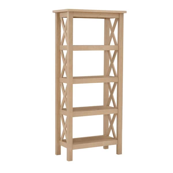 Linon Home Decor Delaney 54 in. Tall Natural Brown Driftwood 4 Shelf Accent Bookcase