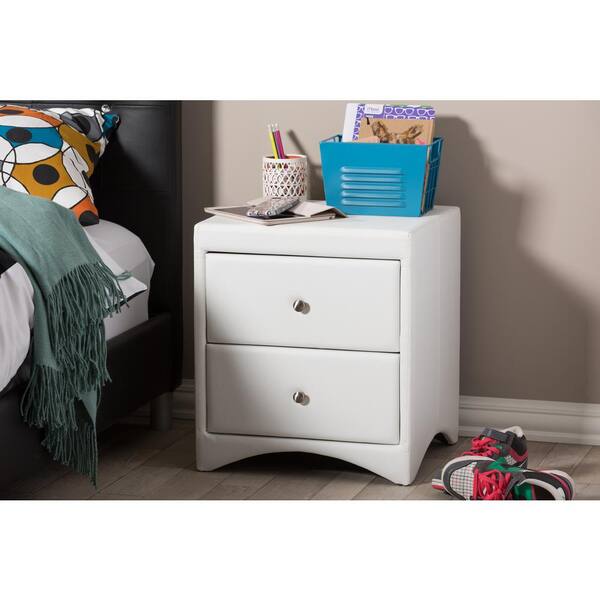 Baxton studio deals nightstand white