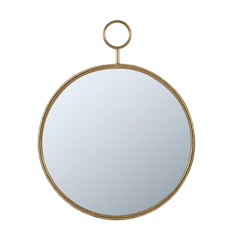 22 in. W x 28 in. H Round Iron Framed Wall Bathroom Vanity Mirror in