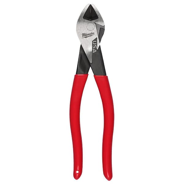 Milwaukee - 8 in. Angled Head Diagonal Cutting Pliers with Dipped Grip