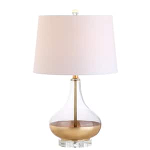West 24.5 in. H Gold Leaf Glass Table Lamp