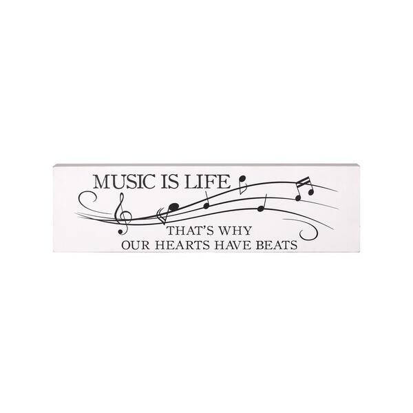 Stratton Home Decor "Music is Life" Graphic Print Planked Decorative Sign Wall Art