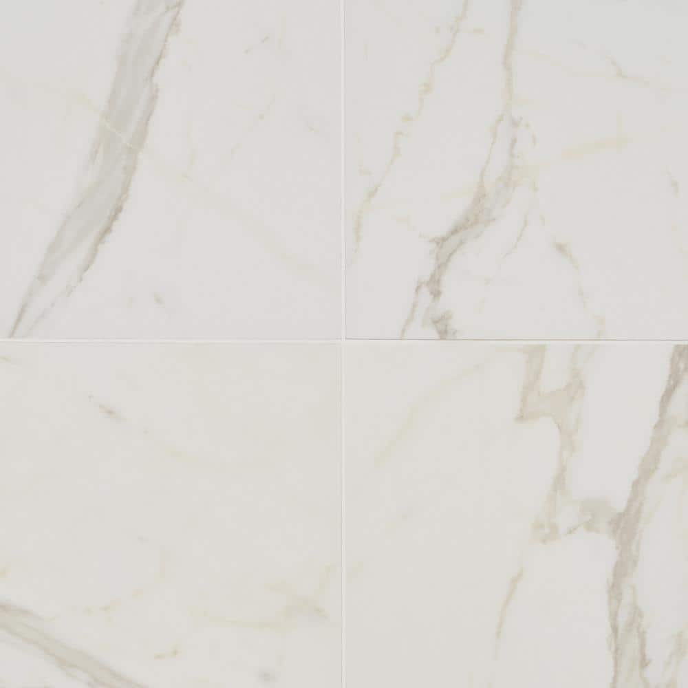 Calacatta White Matte Rectified Porcelain Floor and Wall Tile 24" x 24"