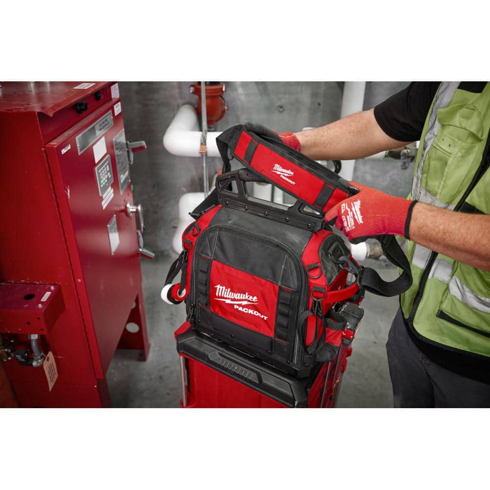 Milwaukee Red and Black Ballistic Tool Bag with 65 Pockets
