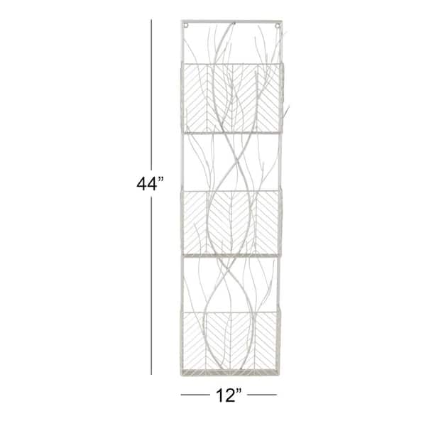 Silver 3-Tier Wall Shelf with Branch-Inspired Design