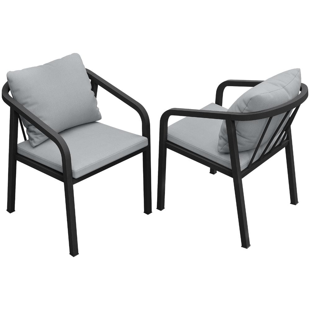 Modern Dining Chairs in Black with Gray Cushions(Set of 2) price history on PriceWatchPro