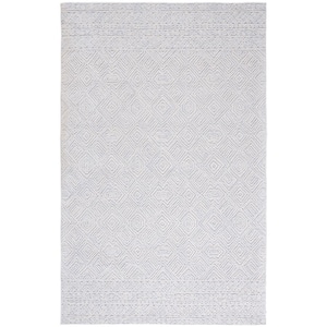 Textual Gray/Ivory Doormat 3 ft. x 5 ft. Abstract Border Area Rug