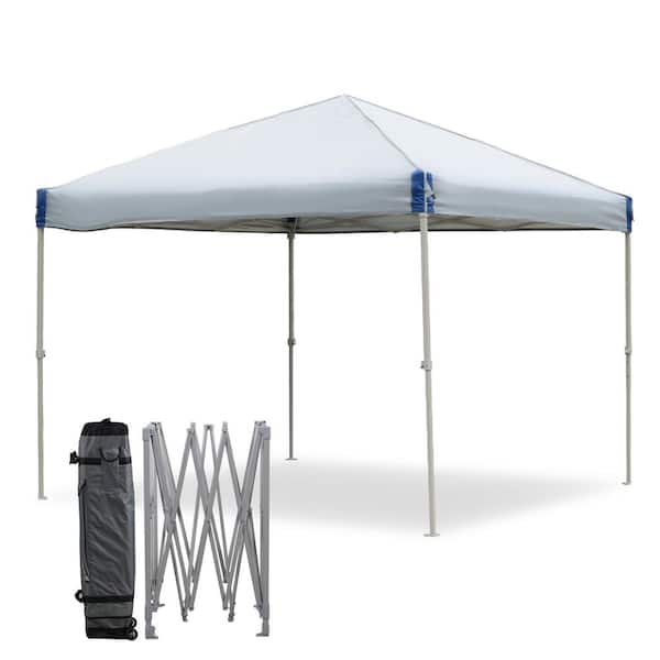Aoodor 10 ft. x 10 ft. Gray Pop-Up Canopy Tent with Roller Bag Portable Instant Shade Canopy for Outdoor Events