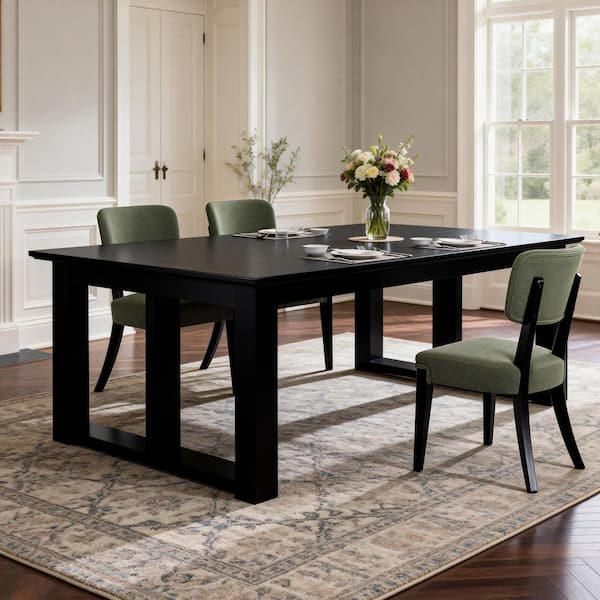 Gaviel Modern Green Fabric Upholstered Parsons Dining Chairs with Wood Legs (Set of 2)